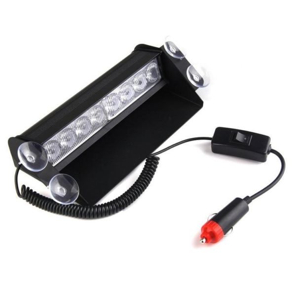 8 LED Strobe Light 8W 12V Car Flash Light Emergency Warning Light High Power