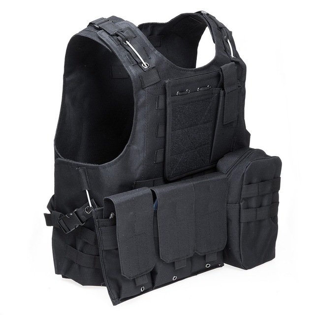 Silver knight Tactical Vest with Magazine Pouch , Utility Bag , Releasable Armor Carrier Vest