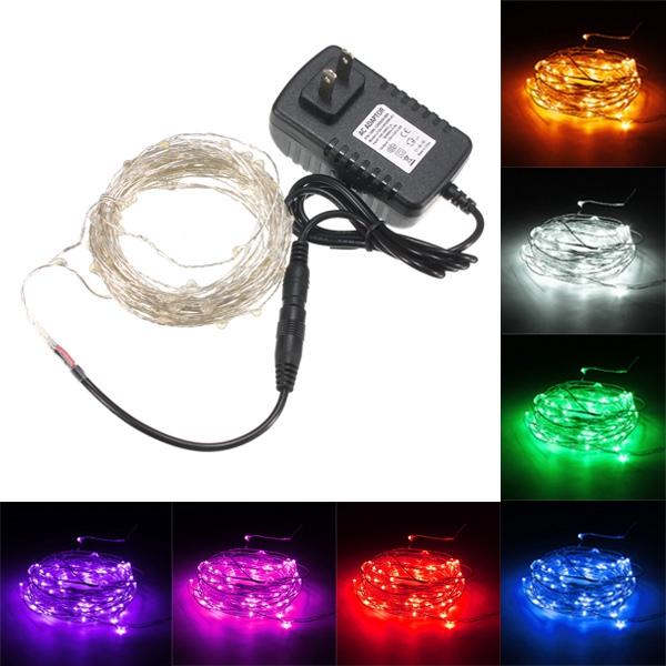 10M 100 LED Silver Wire Waterproof Fairy String Light Xmas Lamp With Adapter - Image 2