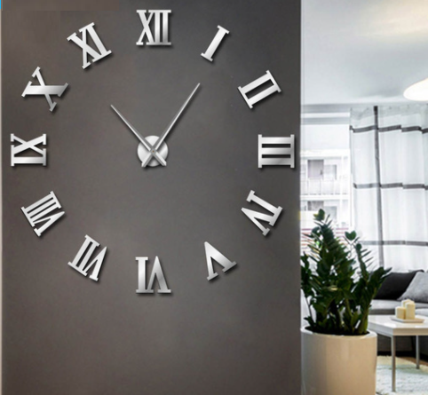DIY WALL CLOCK ROMAN NUMERALS MIRROR FINISH