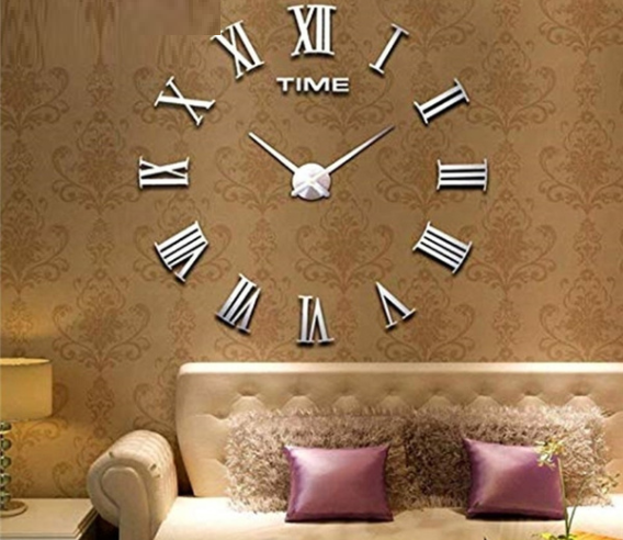 DIY WALL CLOCK ROMAN NUMERALS MIRROR FINISH - Image 5