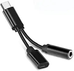 Type C 2 in 1 Aux Audio Jack and Type-C Charging Adapter