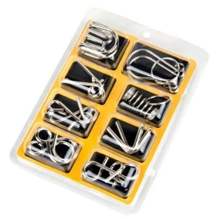 8 PC TRICKY UNTANGLE METAL WIRE PUZZLE
