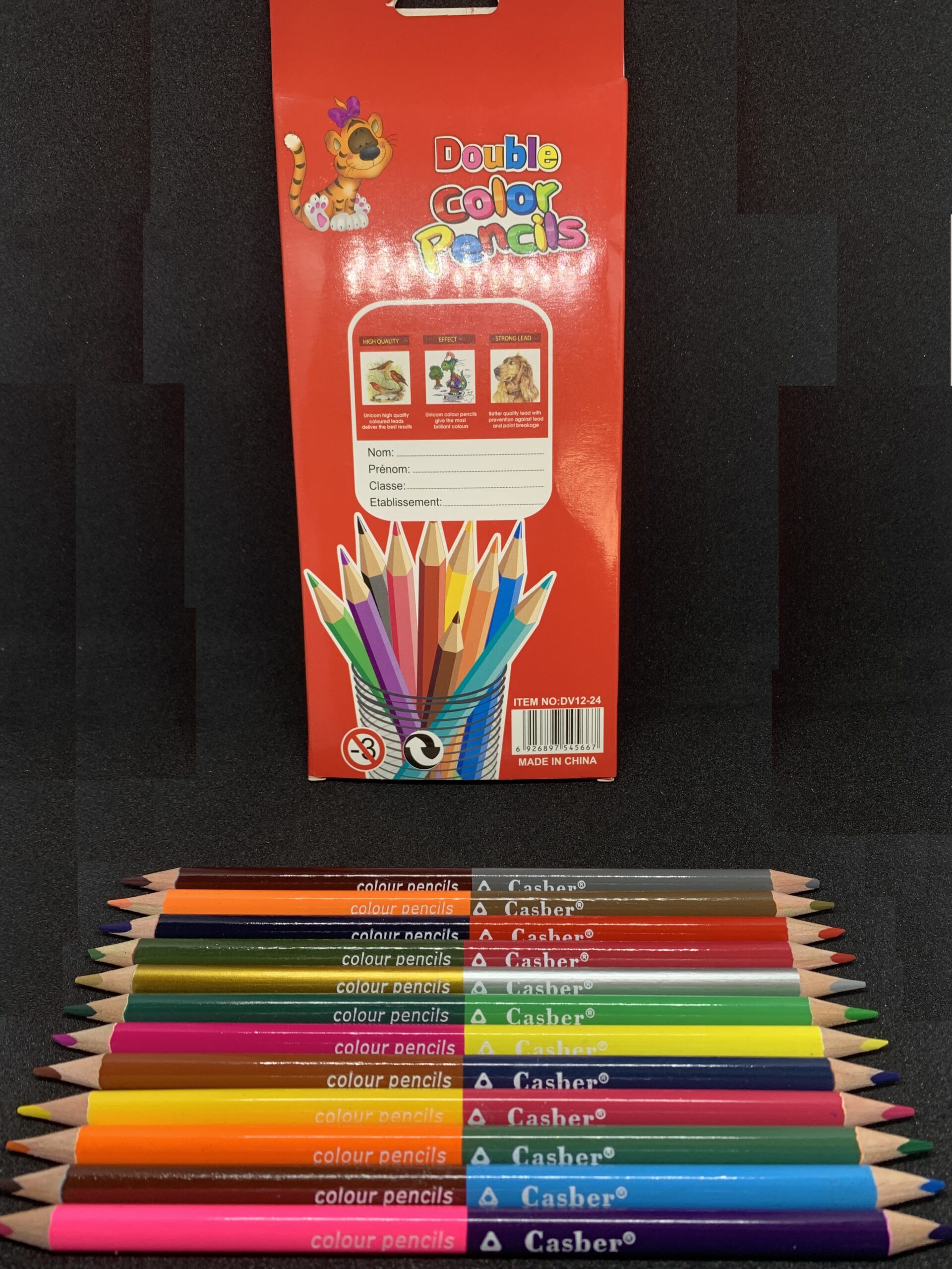 DOUBLE SIDED 12 COLOUR PENCILS