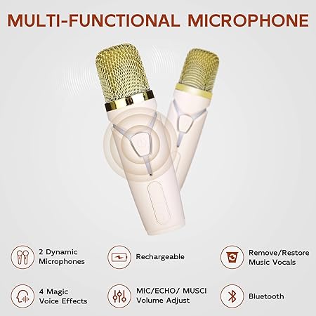 RGB Bluetooth Speaker With karaoke Mics - Image 5
