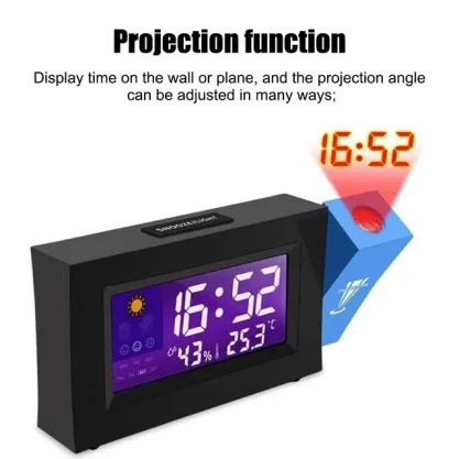 Temperature and Humidity Projection Alarm Clock