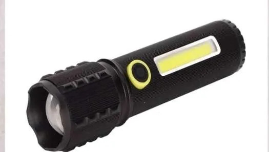 Rechargeable Cob + LED Zoomable Flashlight