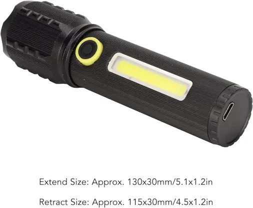 Rechargeable Cob + LED Zoomable Flashlight - Image 5