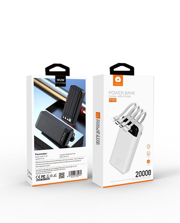 Y131 Built-in 4 Cable 20000mAh Powerbank - Image 5