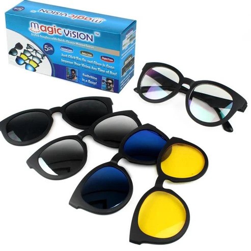 Magic Vision Glasses Interchangeable Clip-on 5PK Lens