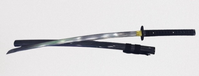 Black Gray Woodgrain Katana Sword