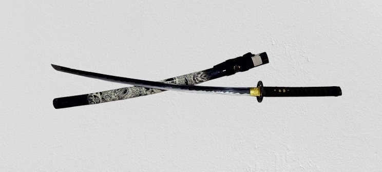 White Flying Skull Dragon Katana