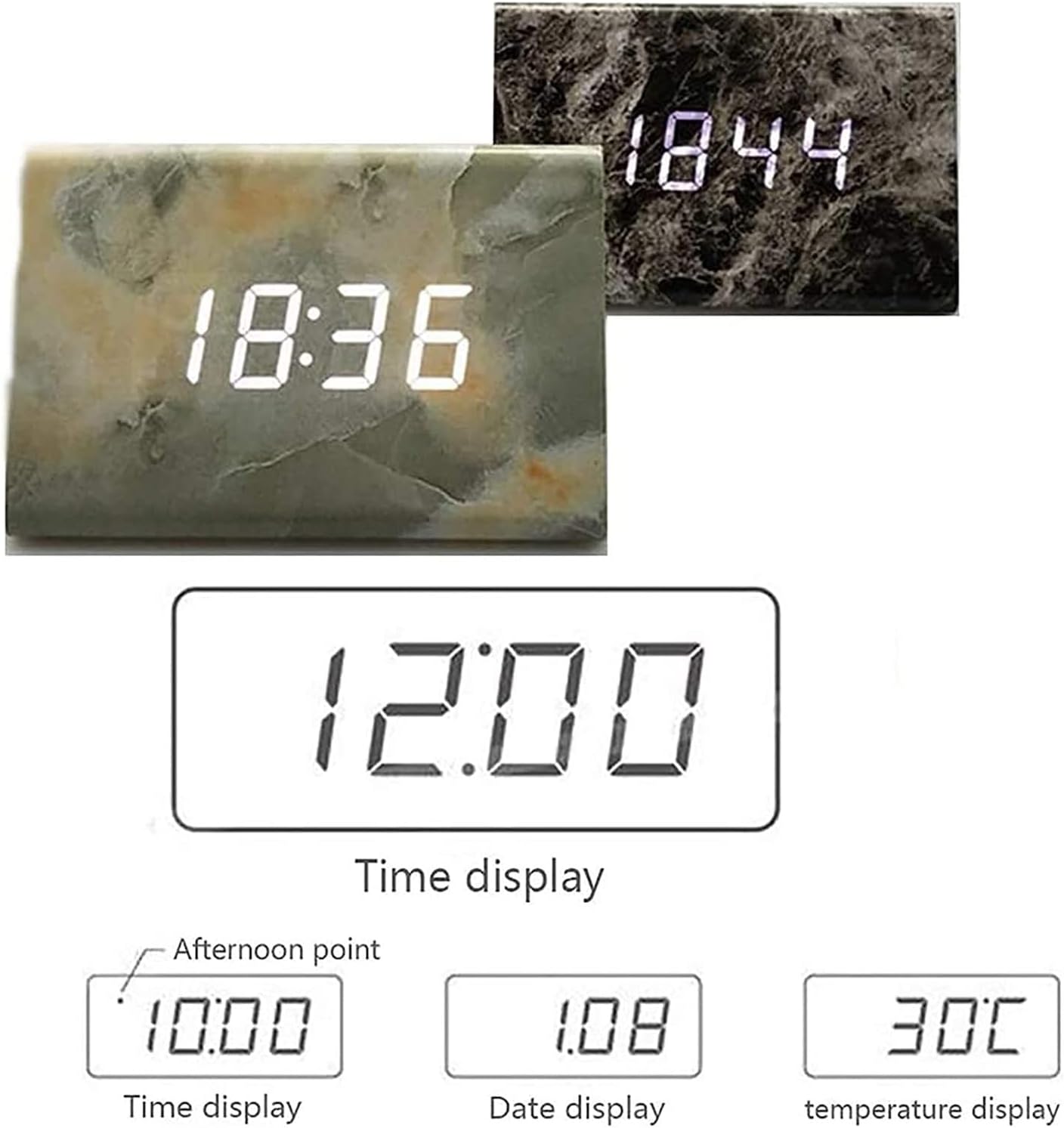 Marble Triangle Led Clock - Image 4