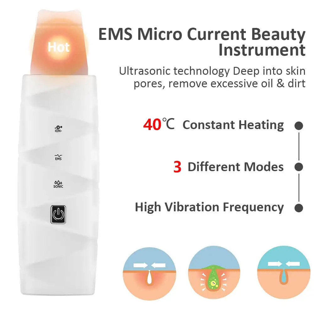 40°C Heat Electric Facial Ultrasonic Shovel