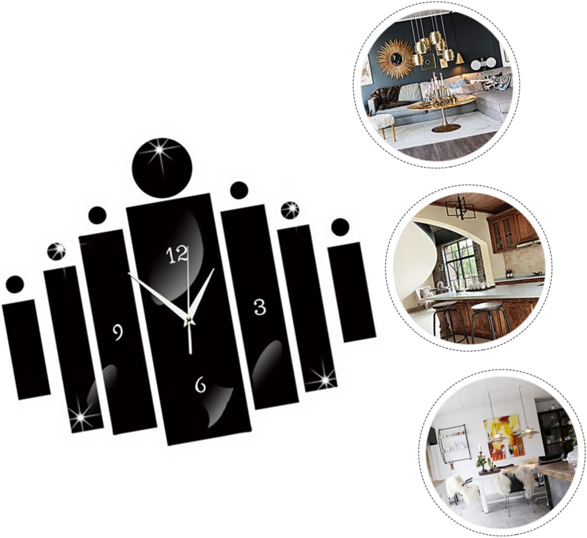 DIY Acrylic Black Shapes Wall Clock - Image 7