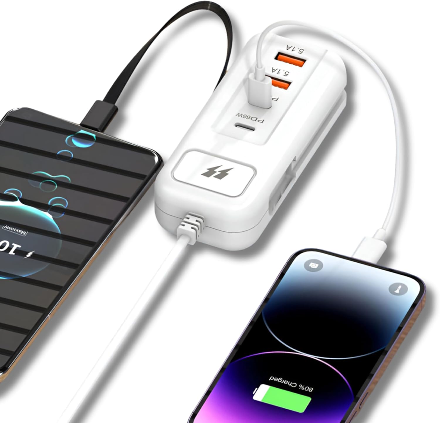 2PD + 2USB 66W Rack Charger