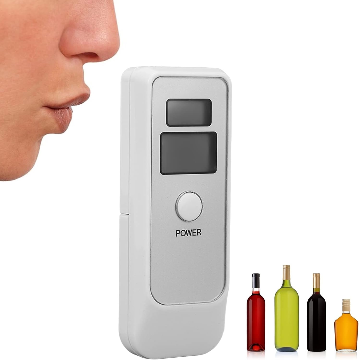 Dual LCD Alcohol Tester With Clock