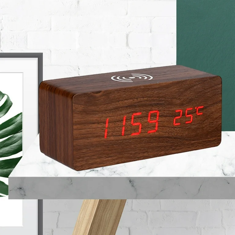 Wooden Clock Wireless Charger