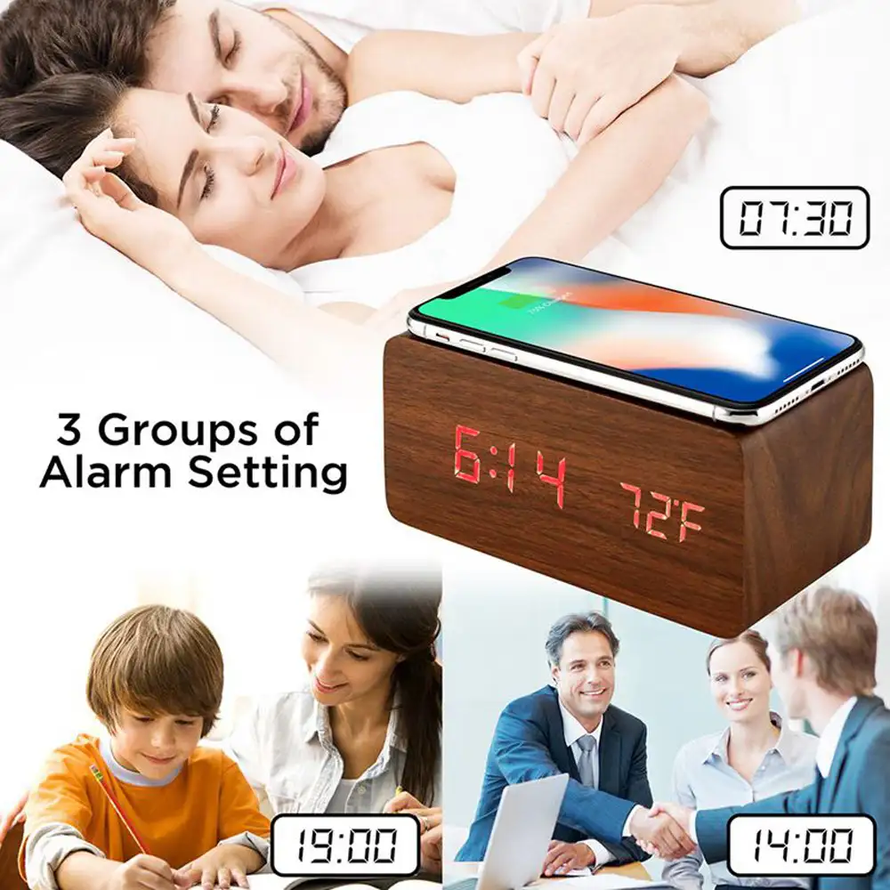 Wooden Clock Wireless Charger - Image 6