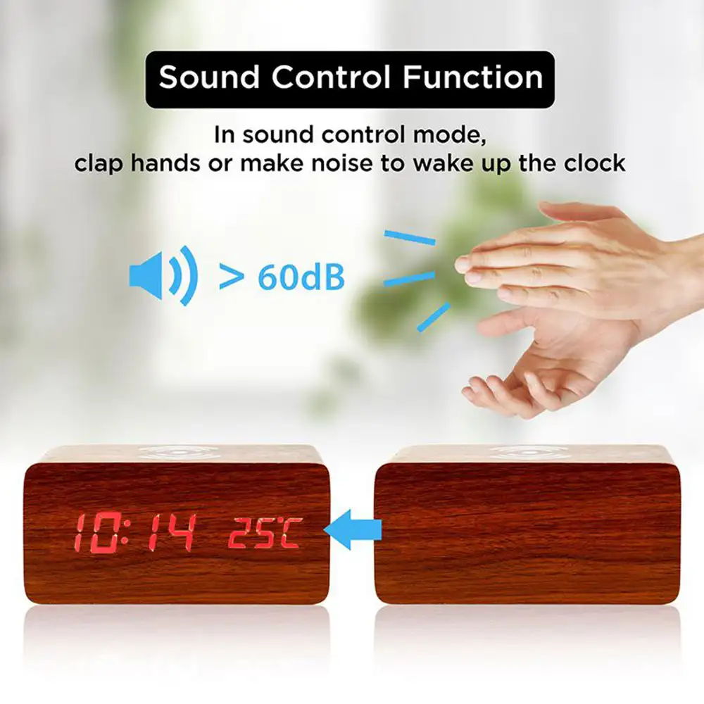 Wooden Clock Wireless Charger - Image 7