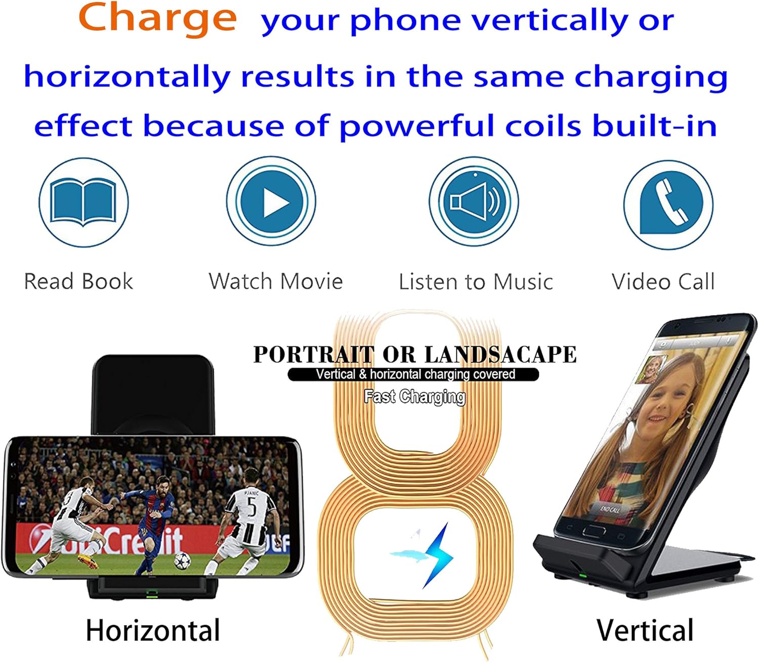 2 Coil QI Wireless Charging Stand - Image 4