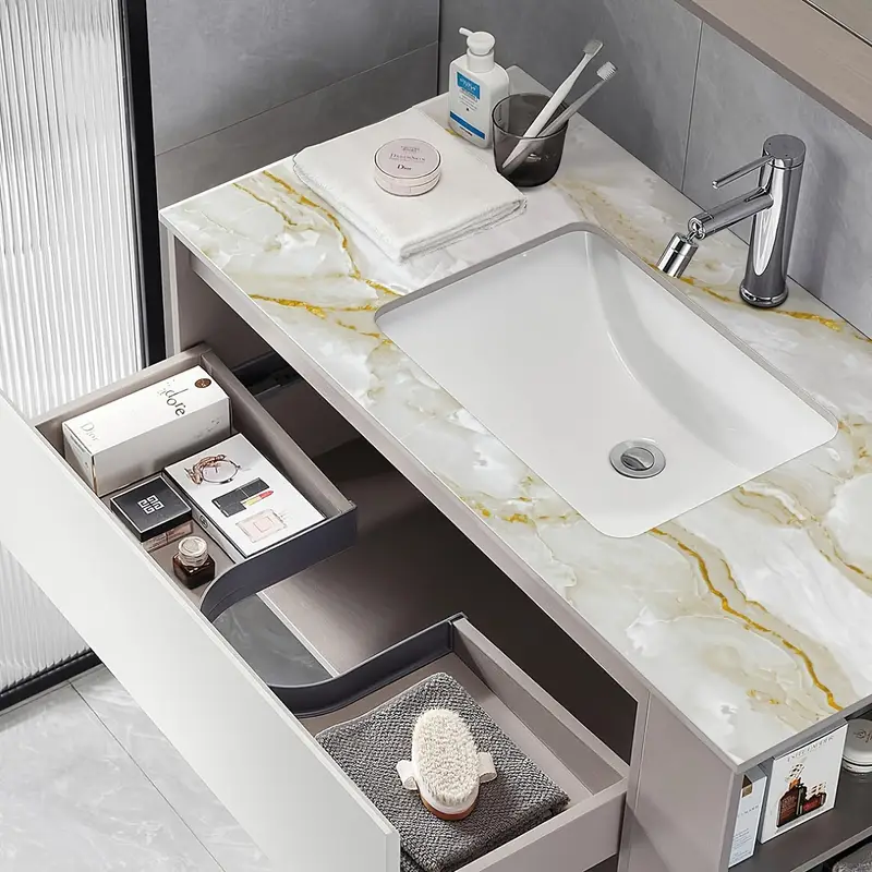 3m x 1.2m Marble Wallpaper(White & Gold(thin))2.5mm thick - Image 7