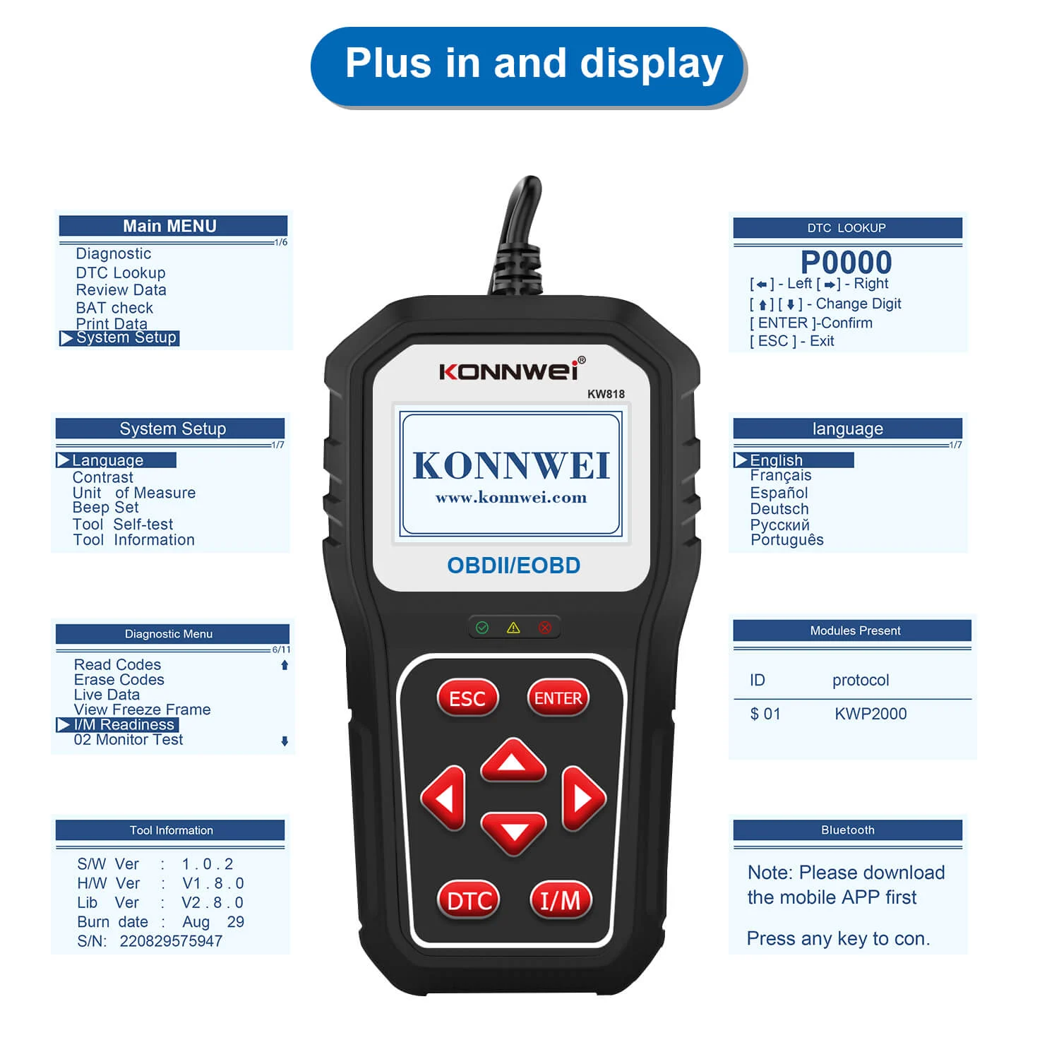 Konnwei KW818 Diagnostic Machine - Image 8