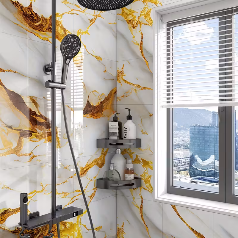 60cm x 60cm 5pc Marble Wallpaper(White & Gold) - Image 2