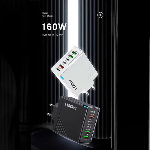 160W Fast Charge 3 USB + 3 PD Plug - Image 7