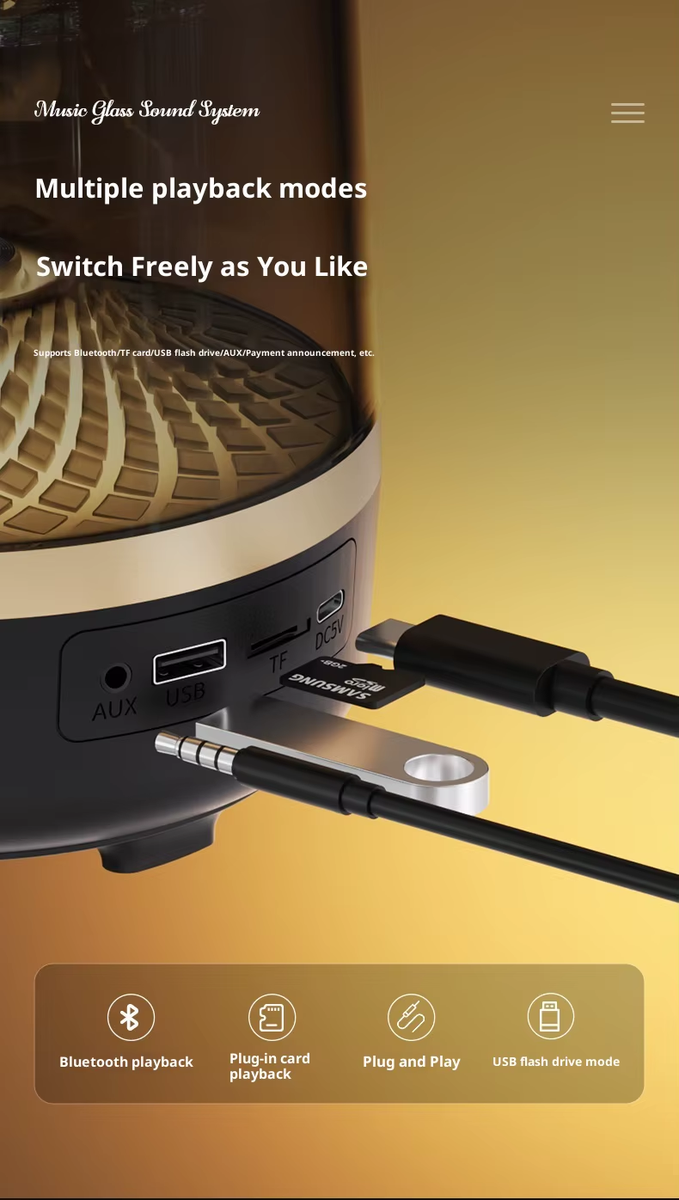 Glass5mini Wireless RGB Speaker - Image 8