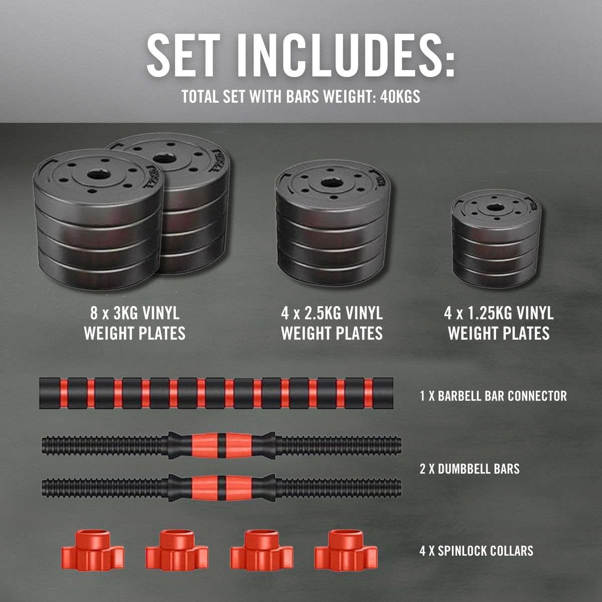 40Kg Dumbbell/Barbell set - Image 5