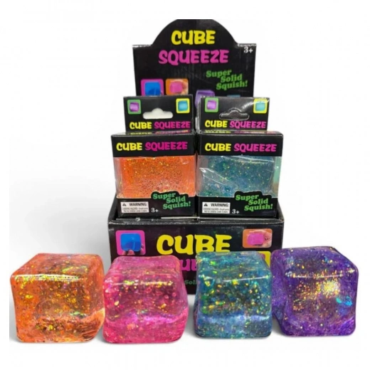 Glitter Cube Sugar Squeeze Squish Toy(5cm x 5cm) - Image 2